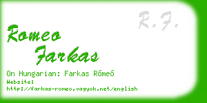 romeo farkas business card